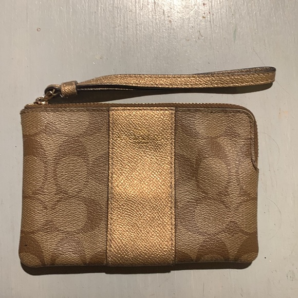 Handbags - Coach Wristlet Coated Canvas Logo
